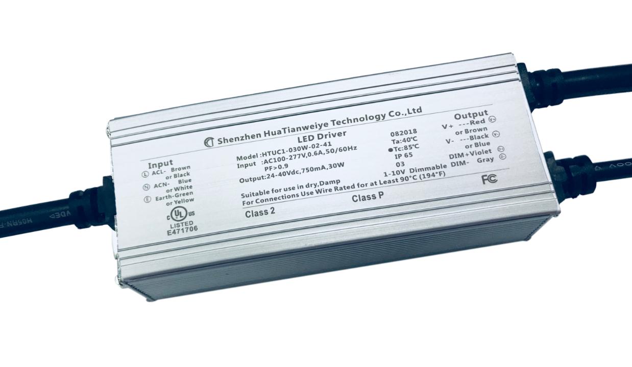 30W IP65 1-10V Dimming driver UL