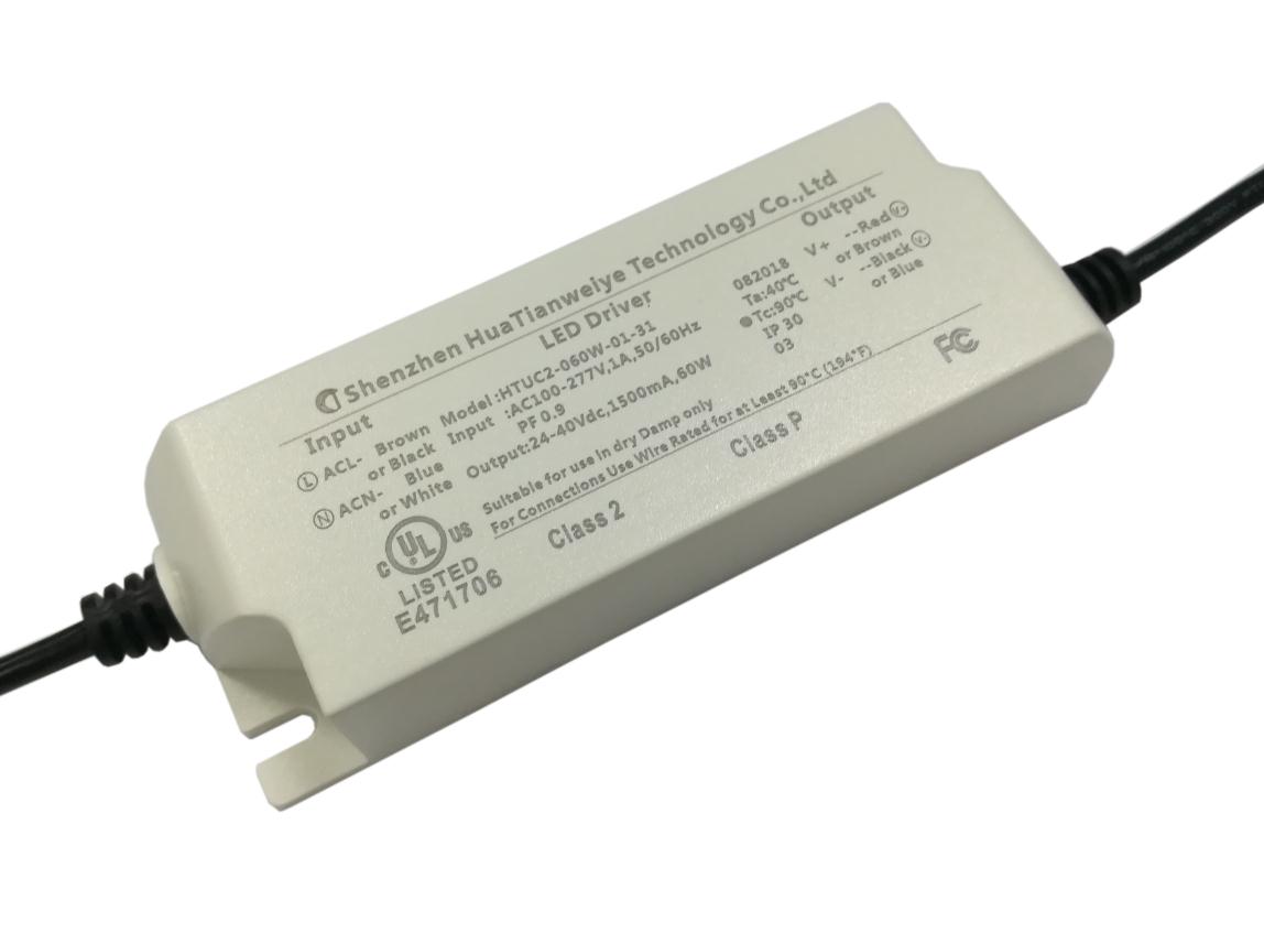 60W Indoor led constant current driver with UL cUL fcc 1500mA