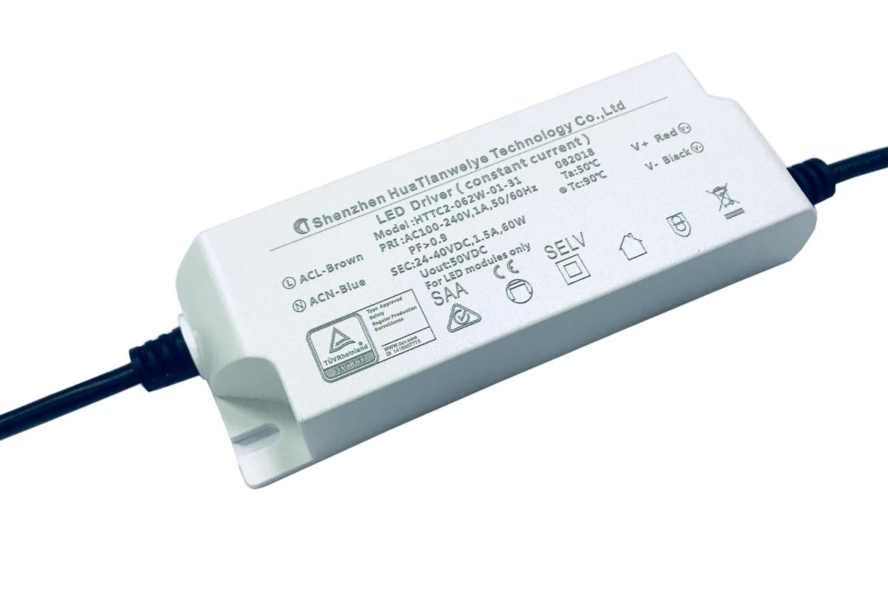 60W Indoor led constant current driver with TUV SAA CE 1500mA