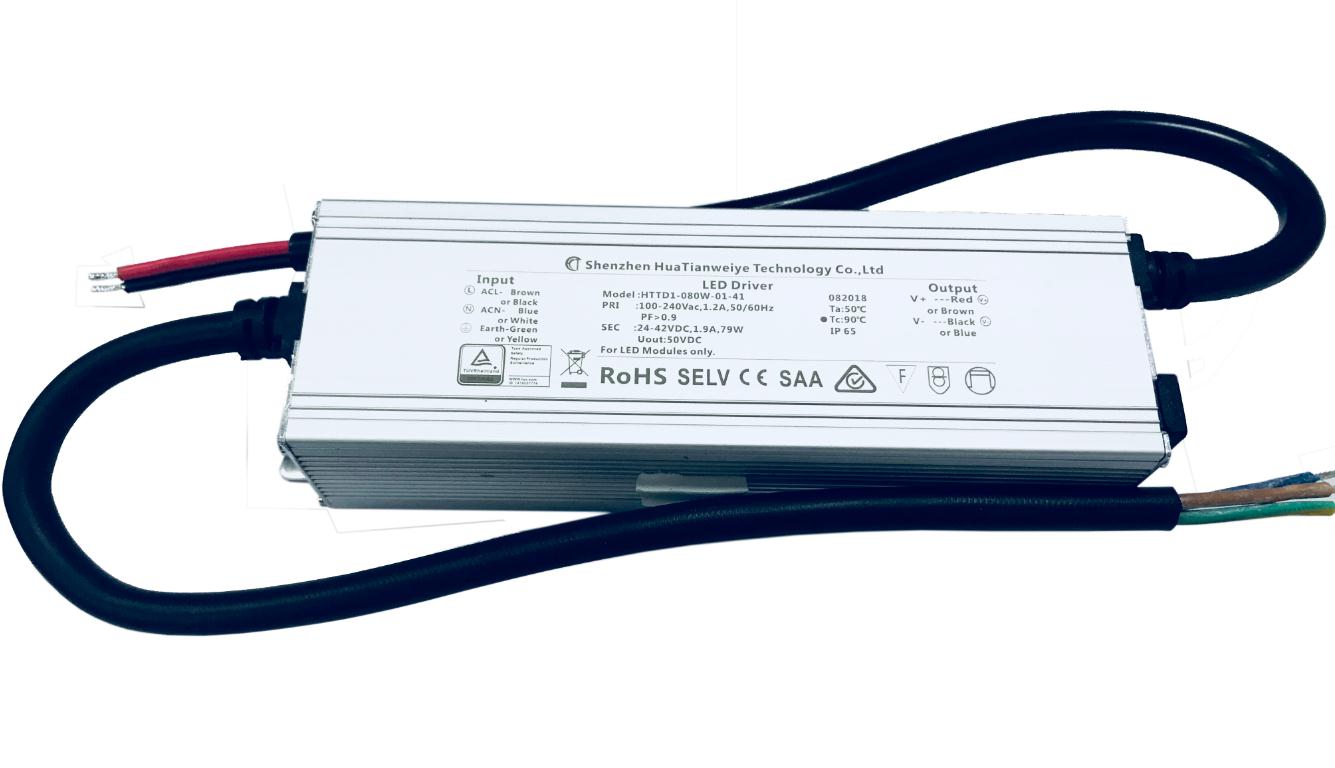 80W IP65 Constant Current Driver TUV SA